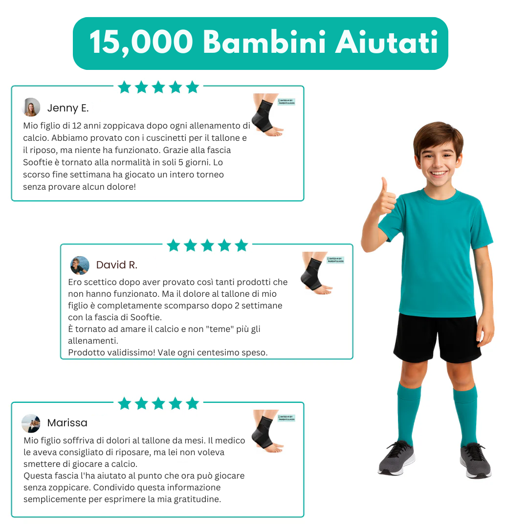 Sooftie ComfortHeel |Supporto per dolore al tallone nei giovani sportivi