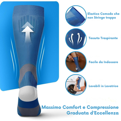 Calze a Compressione Graduata per Gambe Gonfie e Pesanti