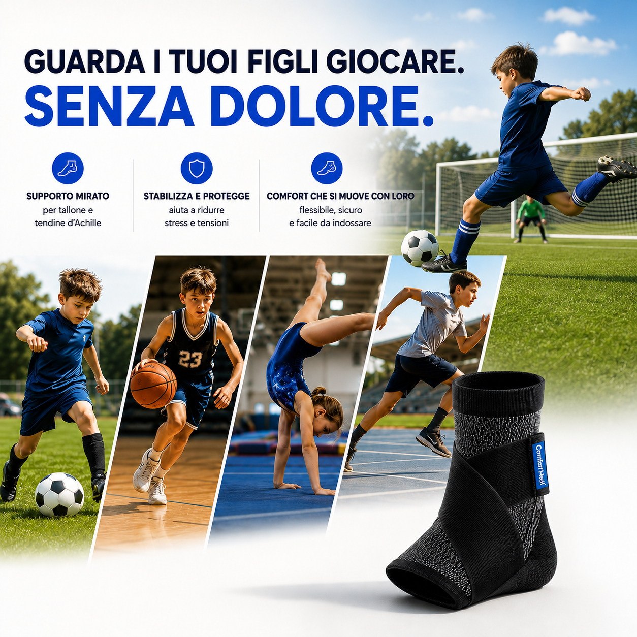 Sooftie ComfortHeel - Fascia di Supporto Per Tallonite o Morbo di Sever