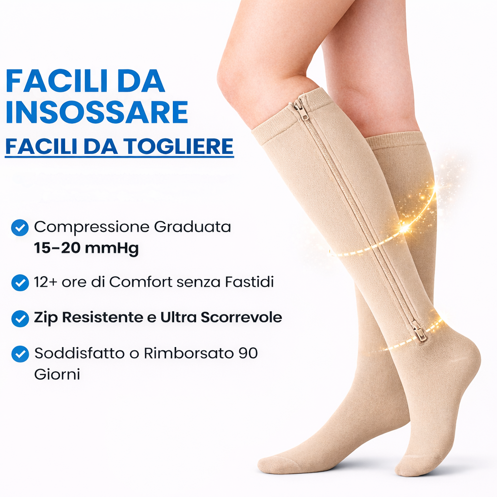 Sooftie Zip | Calze a Compressione Graduata con Cerniera