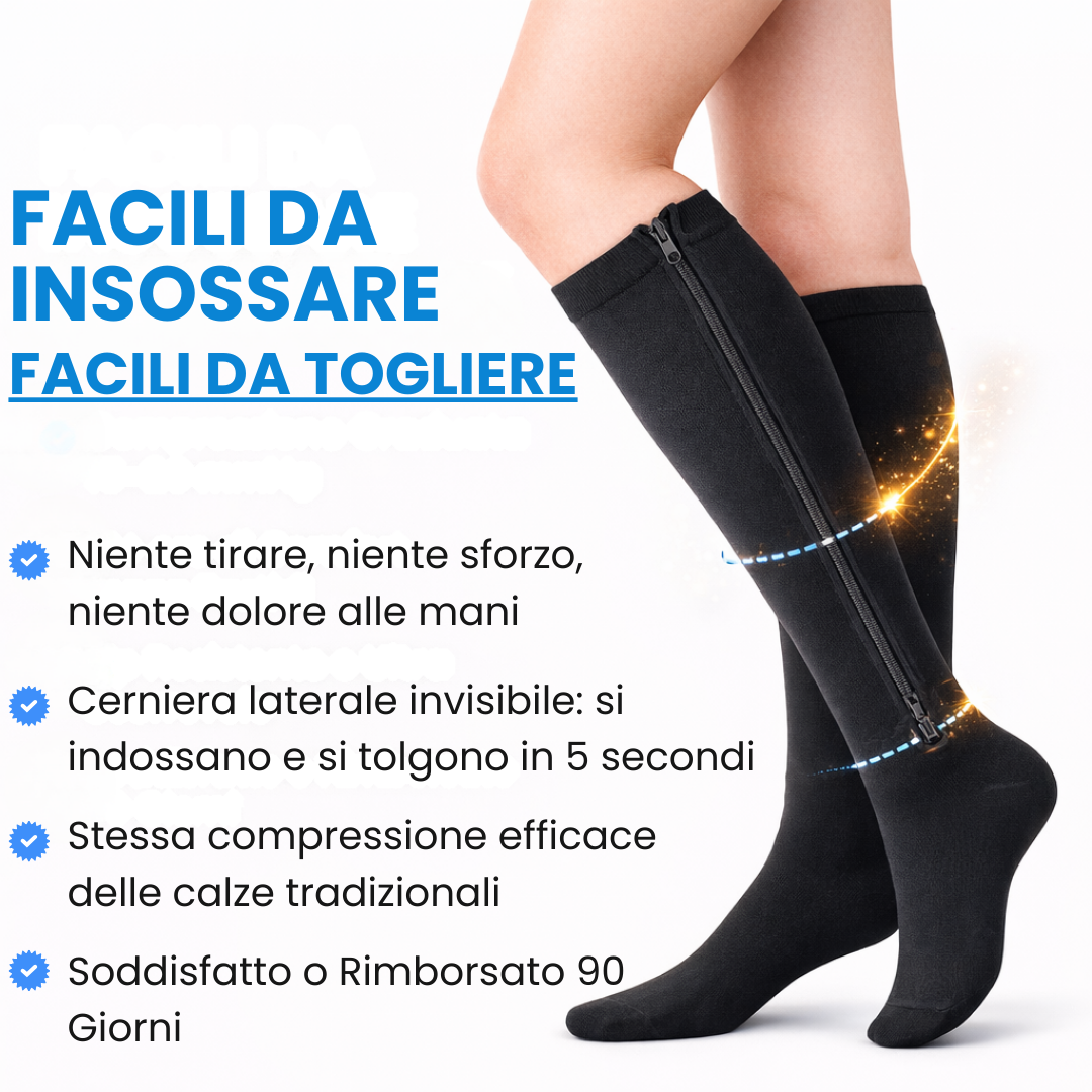 Sooftie Zip | Calze a Compressione Graduata con Cerniera