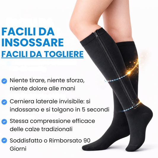 Sooftie Zip | Calze a Compressione Graduata con Cerniera